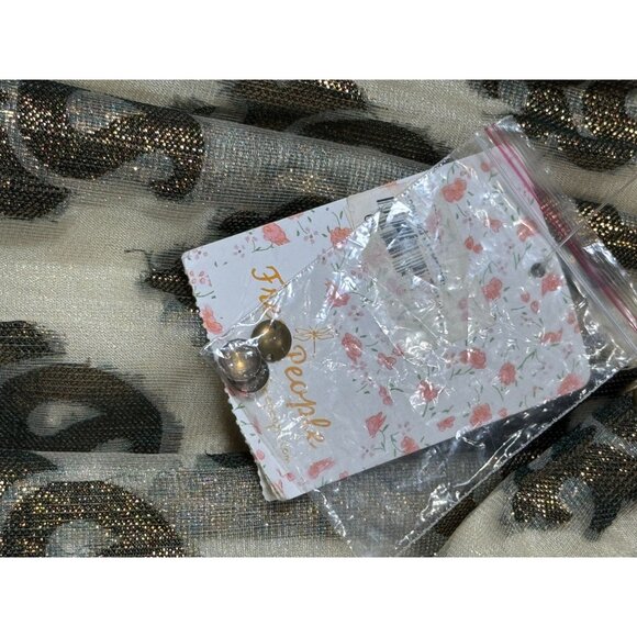 NEW Defects Free People Shimmering Champagne Paisley Mini Dress Sz 4 Green Red - Picture 10 of 13